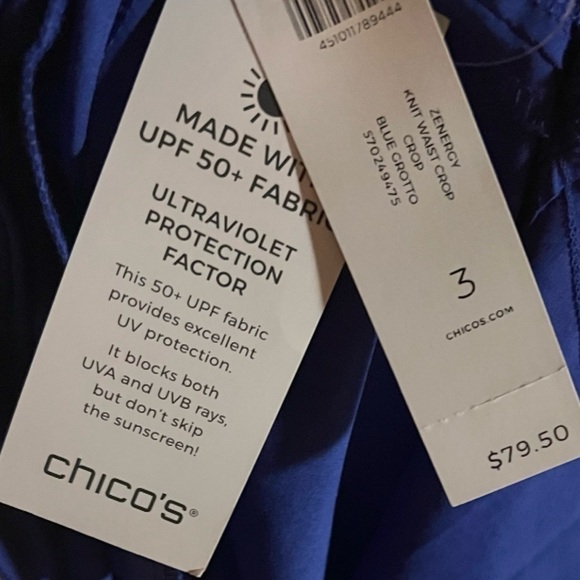 Chicos zenergy knit waist crop blue grotto - Picture 2 of 5